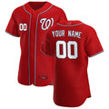Custom Washington Nationals Scarlet Alternate Authentic Custom Patch Jerseys