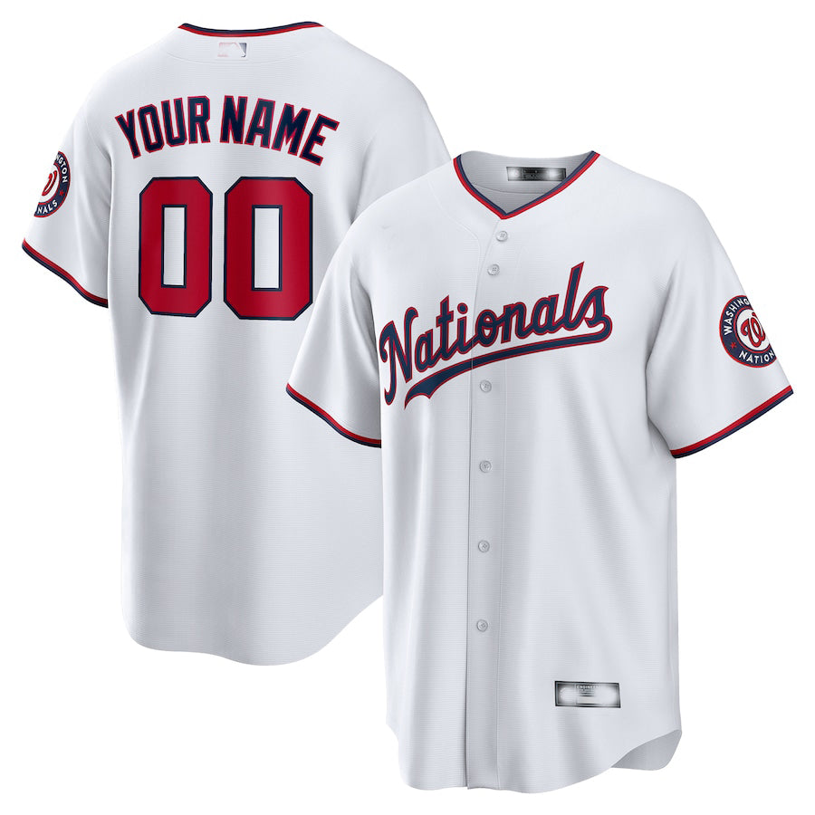 Custom Washington Nationals White Replica Custom Jerseys