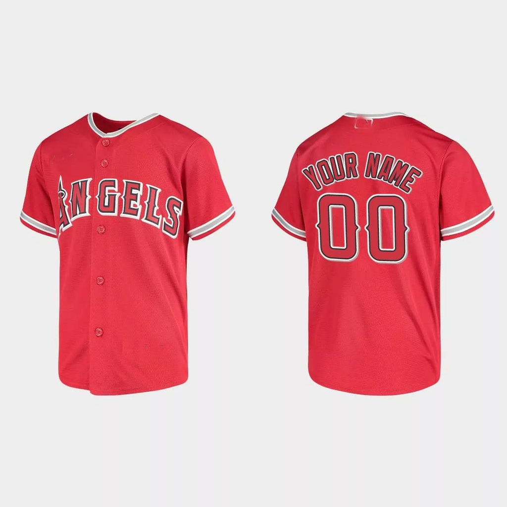 Custom Los Angeles Angels Red Replica Jerseys