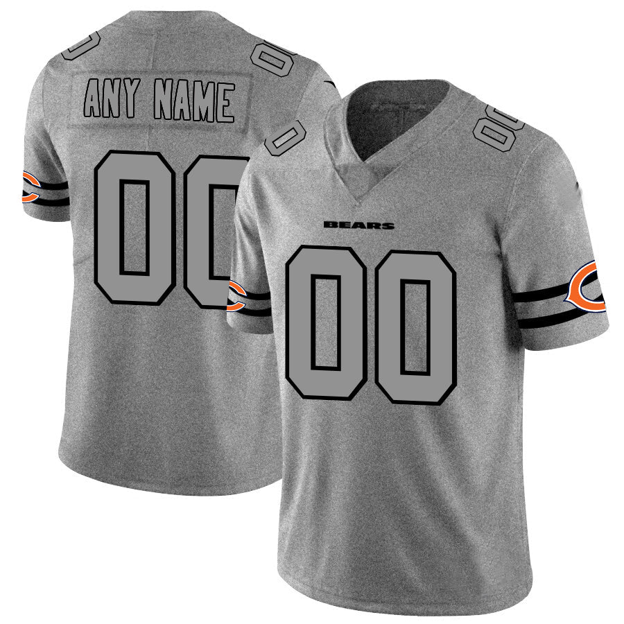 Custom Chicago Bears 2019 Gray Gridiron Gray Stitched Limited Stitched Jerseys