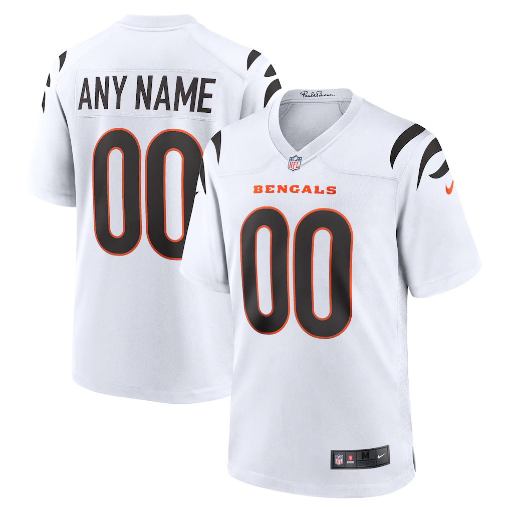 Mens Cincinnati Bengals White Game Custom Jersey