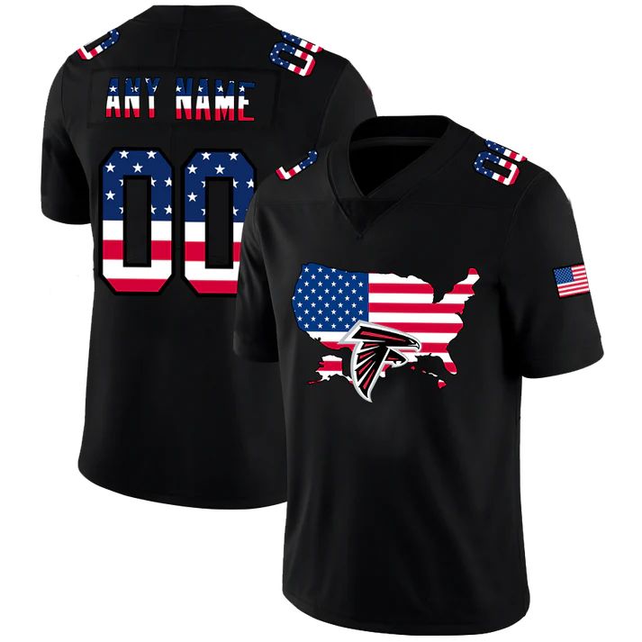 Custom Atlanta Falcons Football Black Limited Fashion Flag Stitched Jerseys