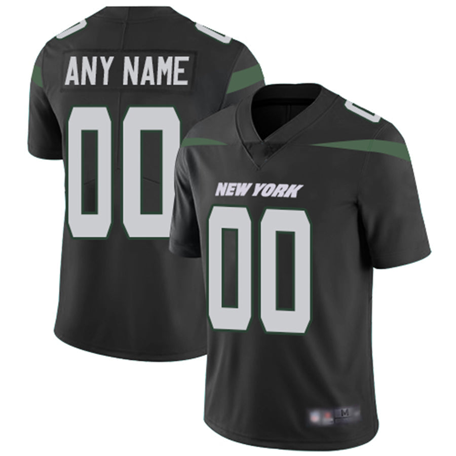 Custom New York Jets Alternate Black Stitched Football Limited Jersey Stitched Jerseys