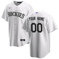 Mens Colorado Rockies White Home Replica Custom Jersey