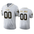 Custom Dallas Cowboys White Golden Edition Stitched Limited Football Jerseys