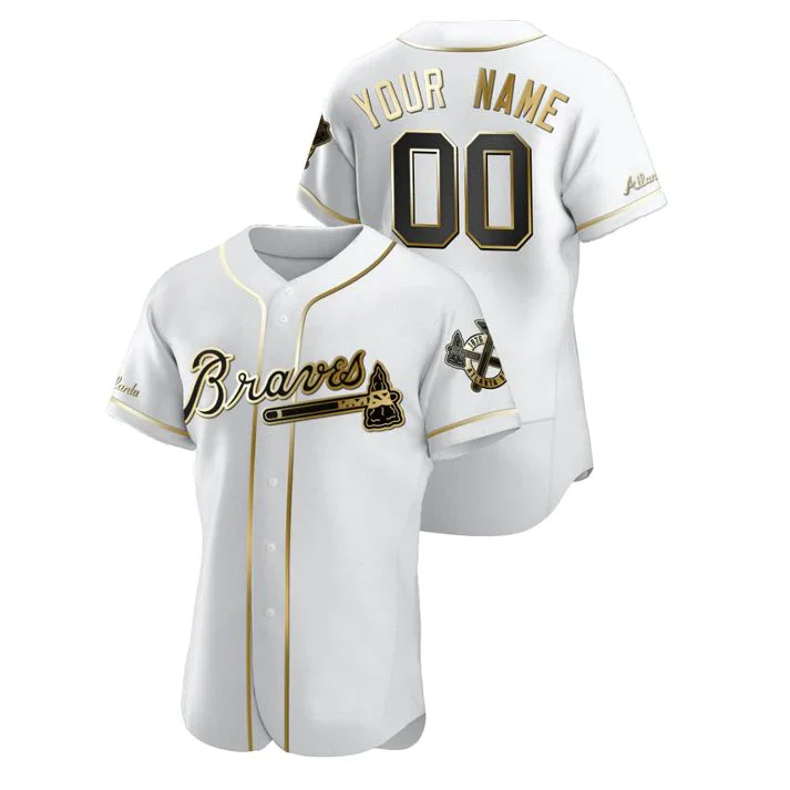 Mens Atlanta Braves White Replica Custom Jersey