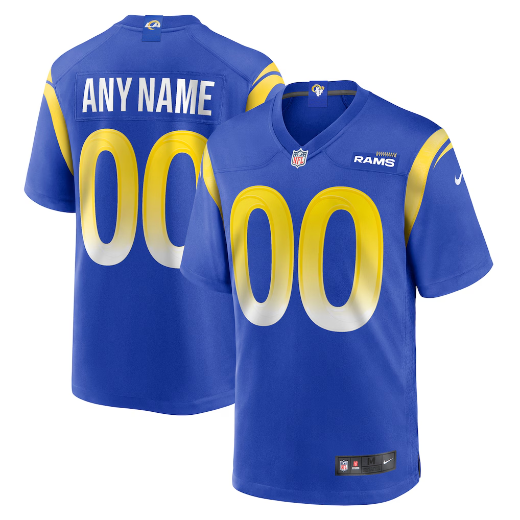 Mens Los Angeles Rams Royal Custom Game Jersey