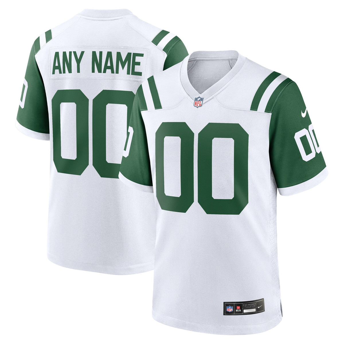 New York Jets Classic Alternate Custom Replica Jersey White
