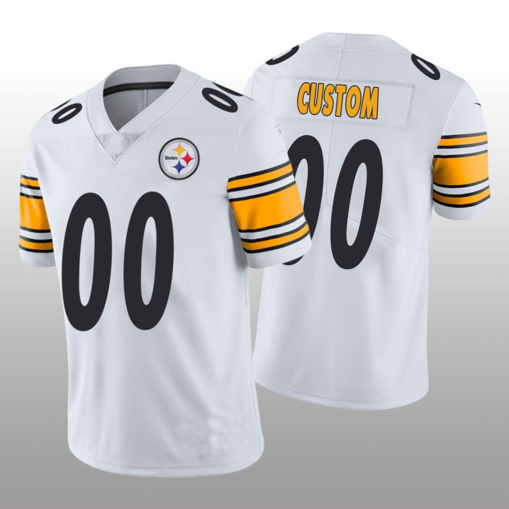 Mens Pittsburgh Steelers White Custom Game Jersey