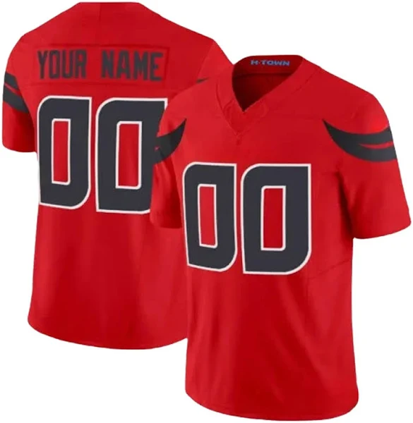 Mens Houston Texans Red Alternate Game Custom Jersey