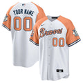 Custom Atlanta Braves Peaches n Cream Alternate Jersey White