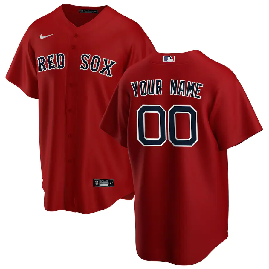 Mens Boston Red Sox Red Alternate Replica Custom Jersey