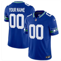 Seahawks Throwback Gold Stitched Limited Custom Jersey All Stitched