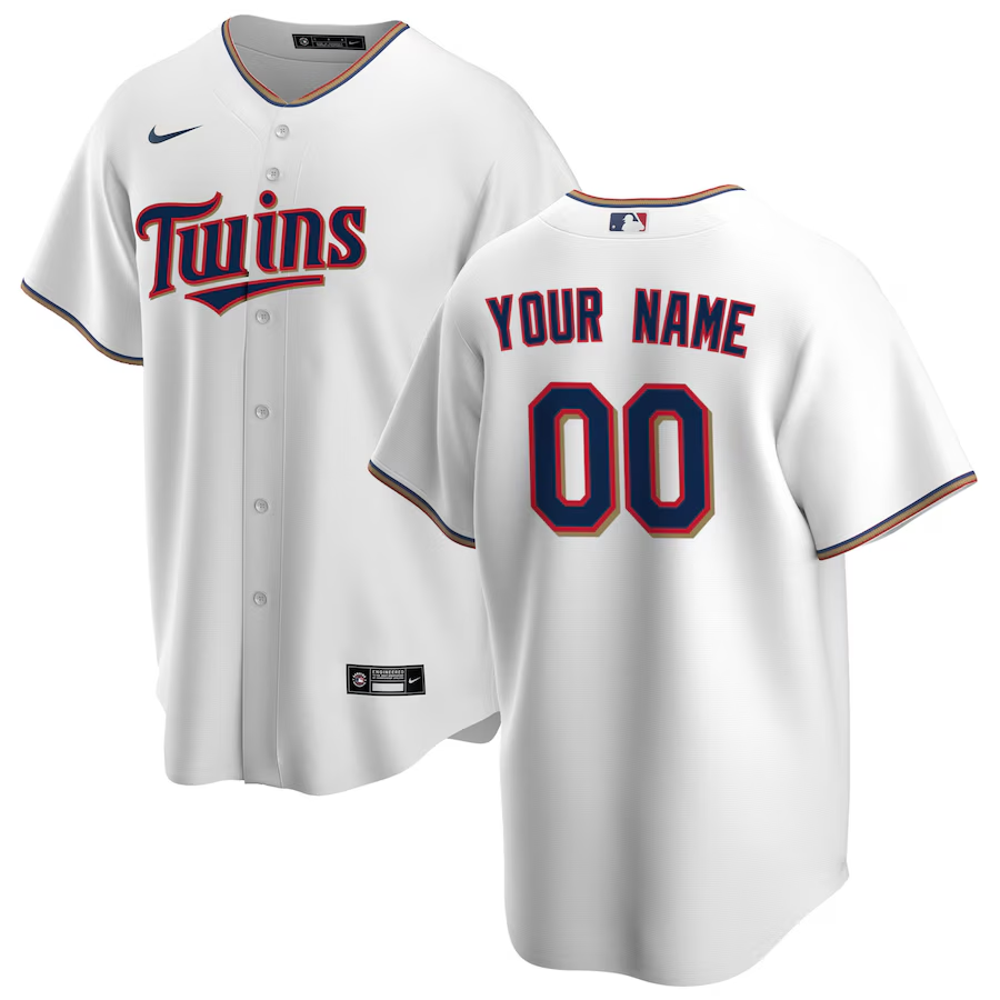 Mens Minnesota Twins White Replica Custom Jersey