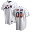 Mens New York Mets1 White Home Replica Custom Jersey