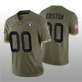 Custom Las Vegas Raiders 2022 Olive Salute To Service Limited Stitched Jerseys