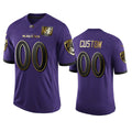 Custom Baltimore Ravens Purple Team 25th Season Golden Limited Stitched Jerseys