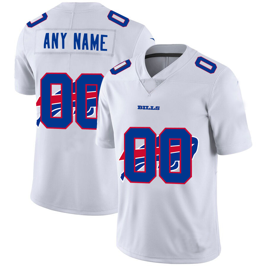 Custom Buffalo Bills White Team Big Stitched Limited Stitched Jerseys