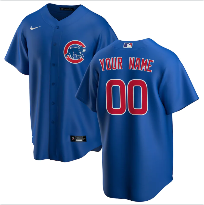 Mens Chicago Cubs1 Royal Alternate Replica Custom Jersey