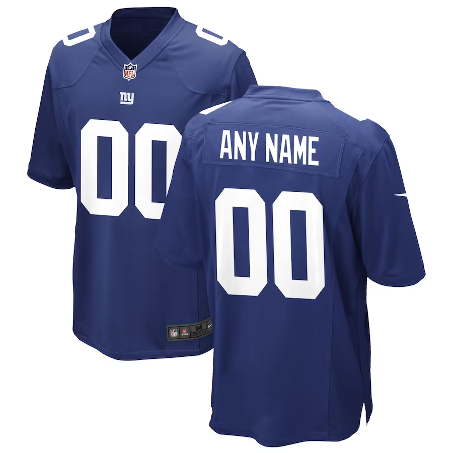 Mens New York Giants Royal Custom Game Jersey
