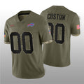 Custom Buffalo Bills 2022 Olive Salute To Service Limited Stitched Jersey Football Jersey