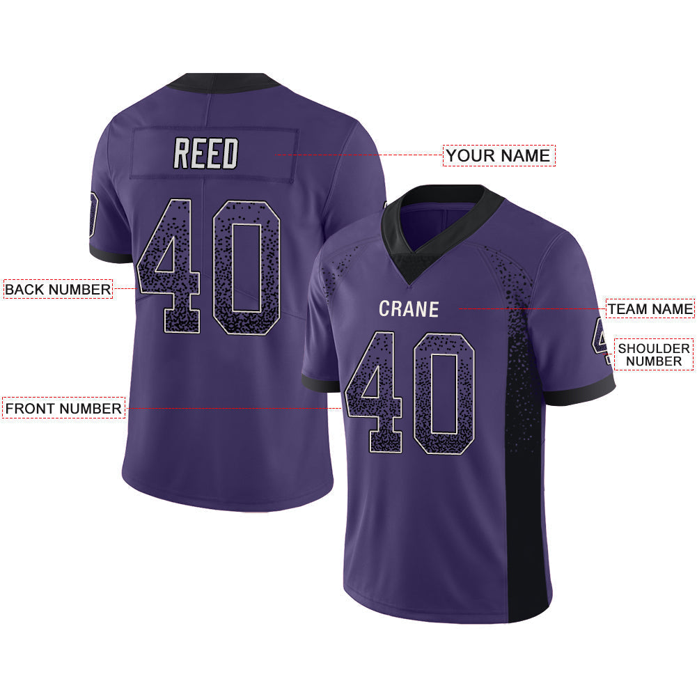 Custom B.Raven Mens American Purple Fashion Stitched Limited Stitched Football Jersey