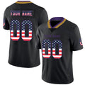 Custom B.Ravens Mens American Black USA Flag Fashion Stitched Limited Stitched Football Jerseys