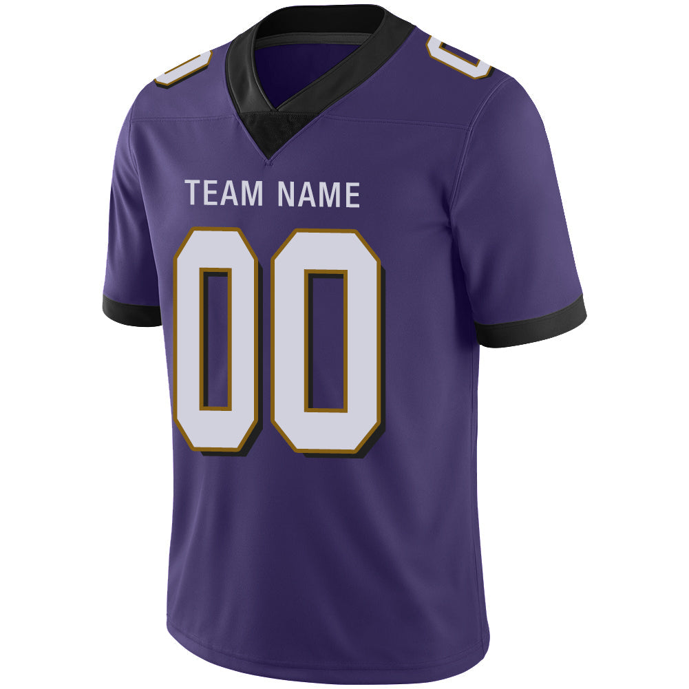 Custom B.Raven Mens American Purple Stitched Limited Stitched Football Jersey