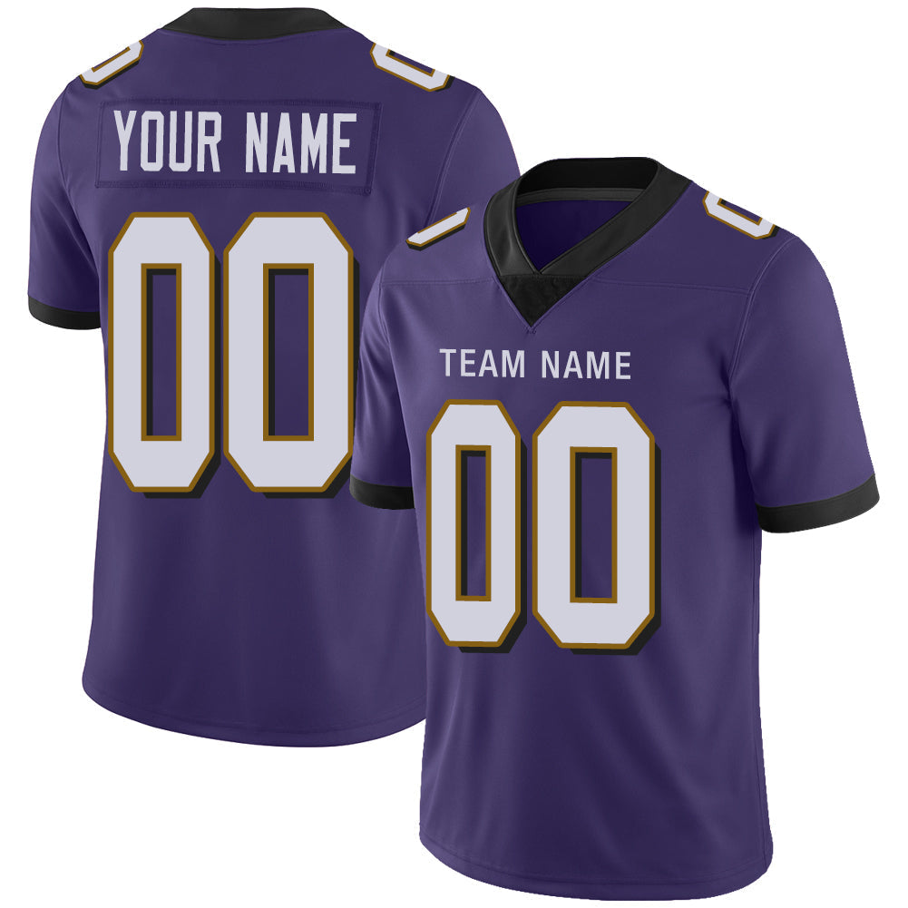 Custom B.Raven Mens American Purple Stitched Limited Stitched Football Jersey