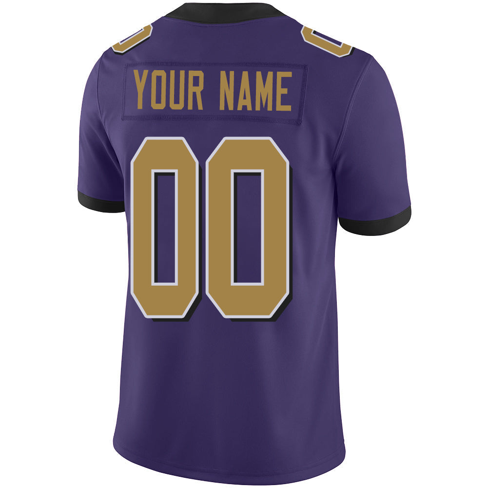 Custom B.Raven Mens American Purple Color Rush Stitched Limited Stitched Football Jersey