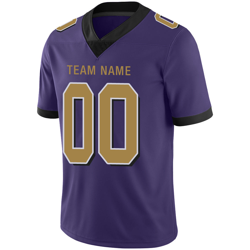 Custom B.Raven Mens American Purple Color Rush Stitched Limited Stitched Football Jersey