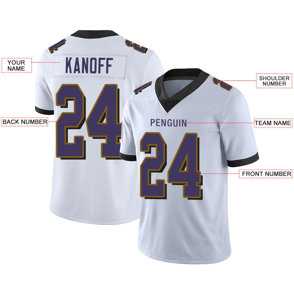 Custom B.Raven Stitched Jerseys Personalizes White Jersey