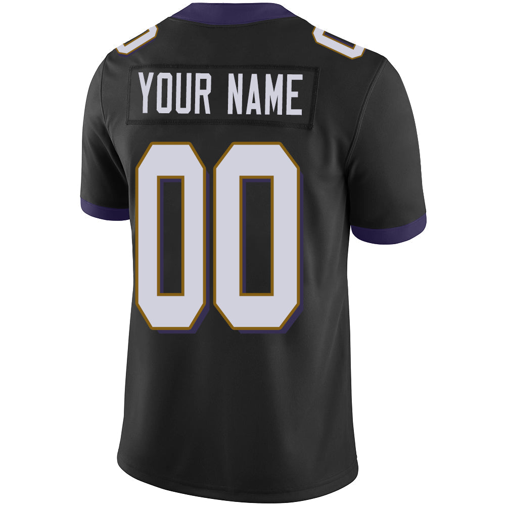 Custom B.Raven Mens American Black Stitched Limited Stitched Football Jersey