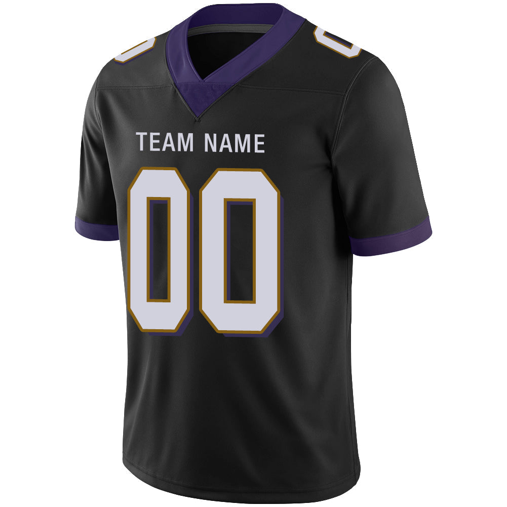 Custom B.Raven Mens American Black Stitched Limited Stitched Football Jersey