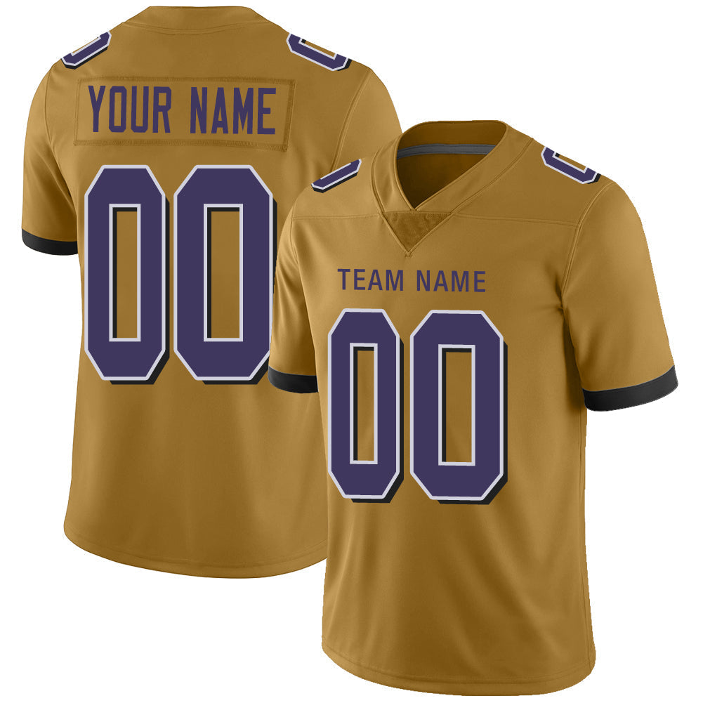 Custom B.Raven Stitched Jerseys Personalizes Gold Jersey