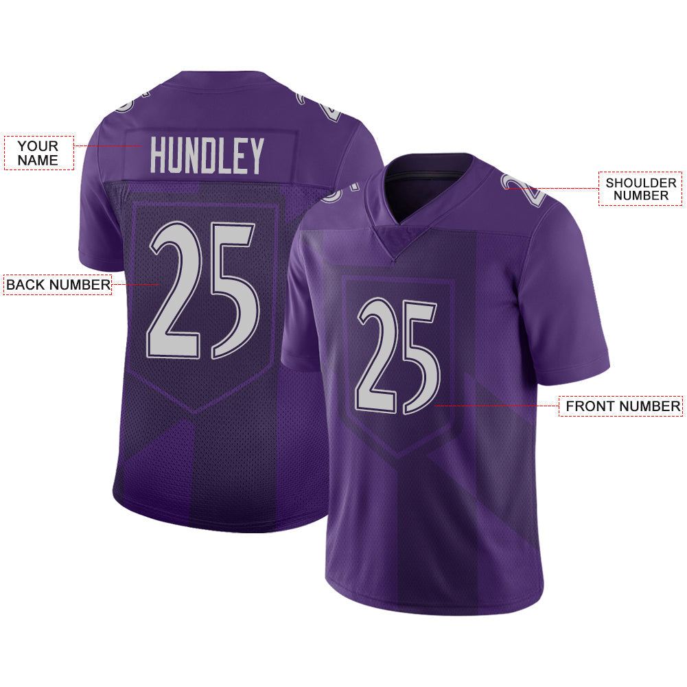 Custom B.Raven Mens American Purple City Stitched Limited Stitched Football Jersey