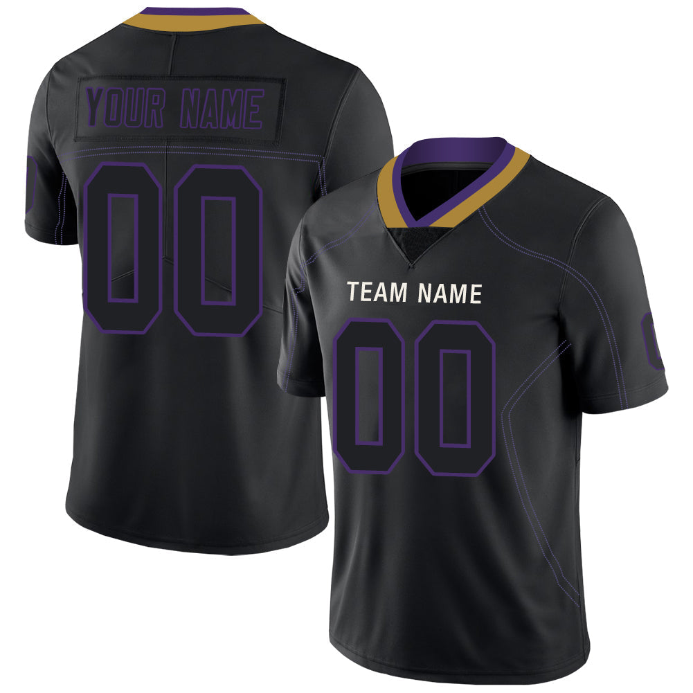 Custom B.Ravens Mens American Black Fashion Stitched Limited Stitched Football Jerseys