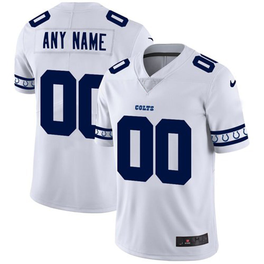 Custom Indianapolis Colts White Team Stitched Limited Stitched Jerseys