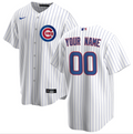 Mens Chicago Cubs White Home Replica Custom Jersey