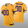 Custom Minnesota Vikings Gold Inverted Legend Stitched