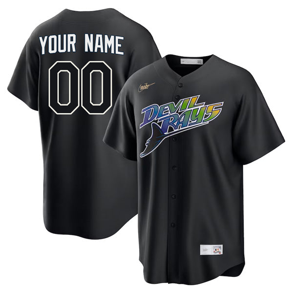 Custom Tampa Bay Rays Devil Rays Jersey Black
