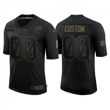 Mens Buffalo Bills Customized 2020 Black Salute To Service Limited Stitched Jersey