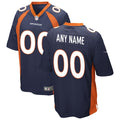 Denver Broncos Alternate Custom Game Jersey Navy