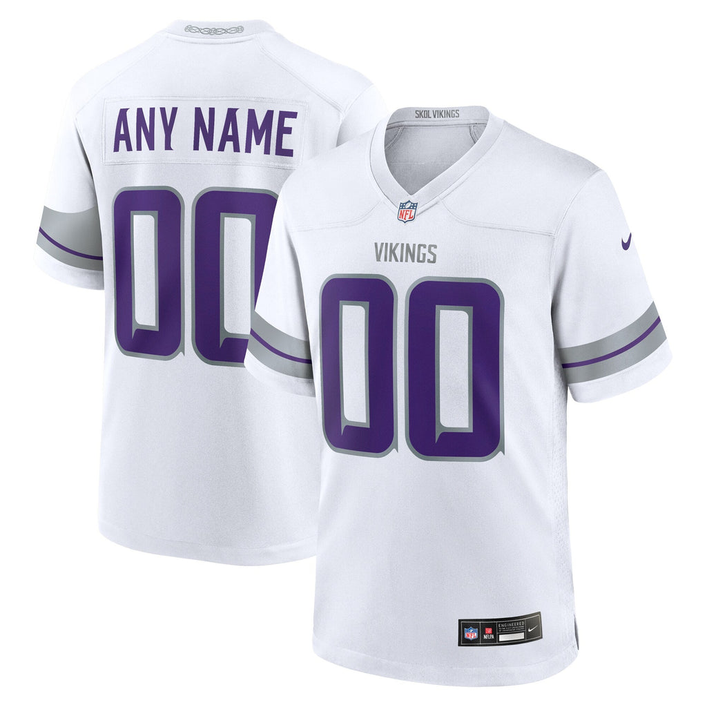Minnesota Vikings Alternate Custom Game Jersey White