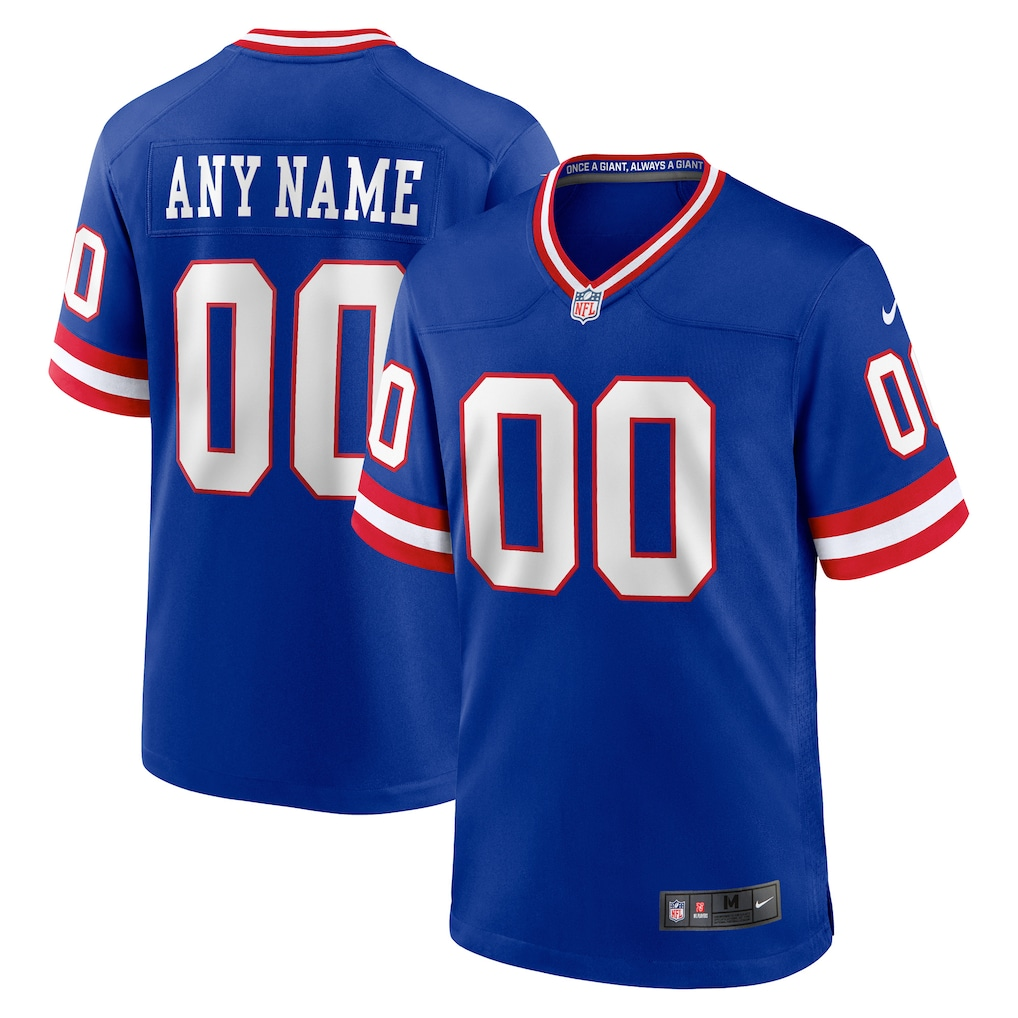 Mens New York Giants Royal Classic Custom Game Jersey