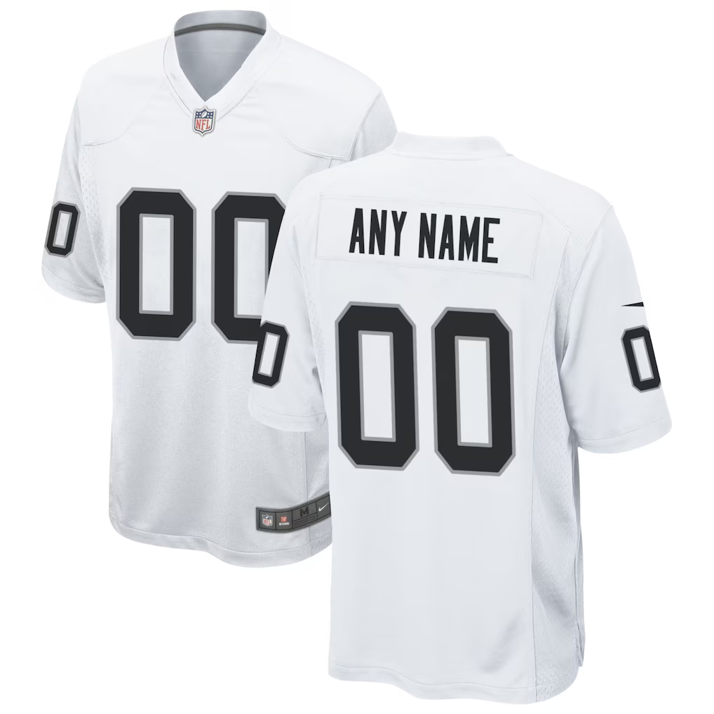 Mens Las Vegas Raiders White Custom Game Jersey