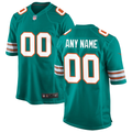 Mens Miami Dolphins Aqua Alternate Custom Game Jersey