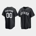Mens Houston Astros Black Replica Custom Jersey
