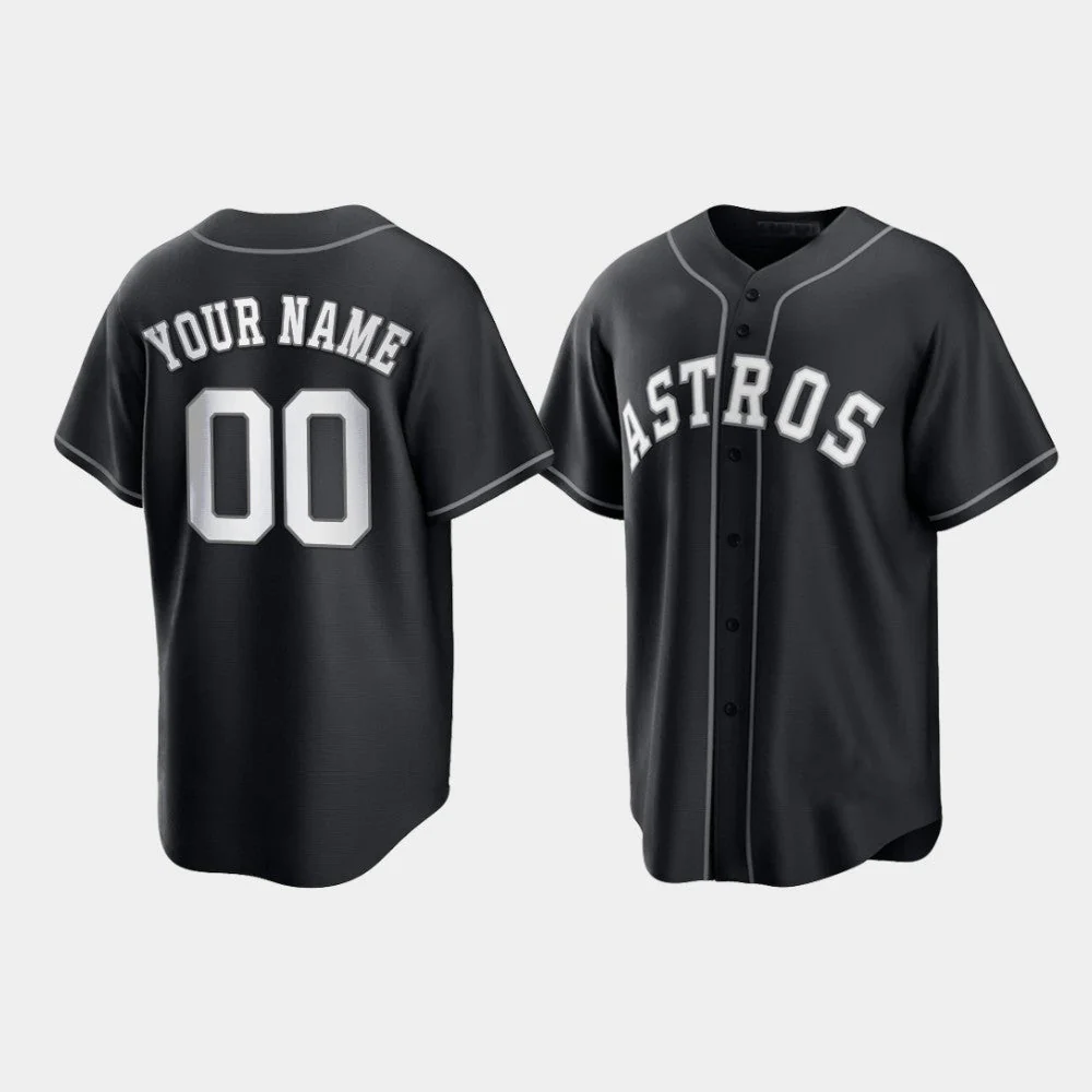 Mens Houston Astros Black Replica Custom Jersey