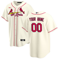 Mens St. Louis Cardinals Cream Alternate Replica Custom Jersey